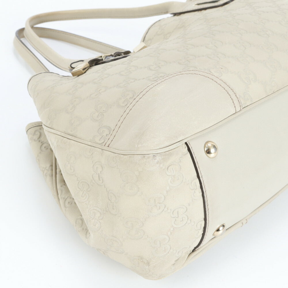 美品 グッチ グッチシマ プリンシー リボン レザー トート バッグ 肩掛け ショルダー ハンド 163805 ベージュ レディース ERE CV8-2