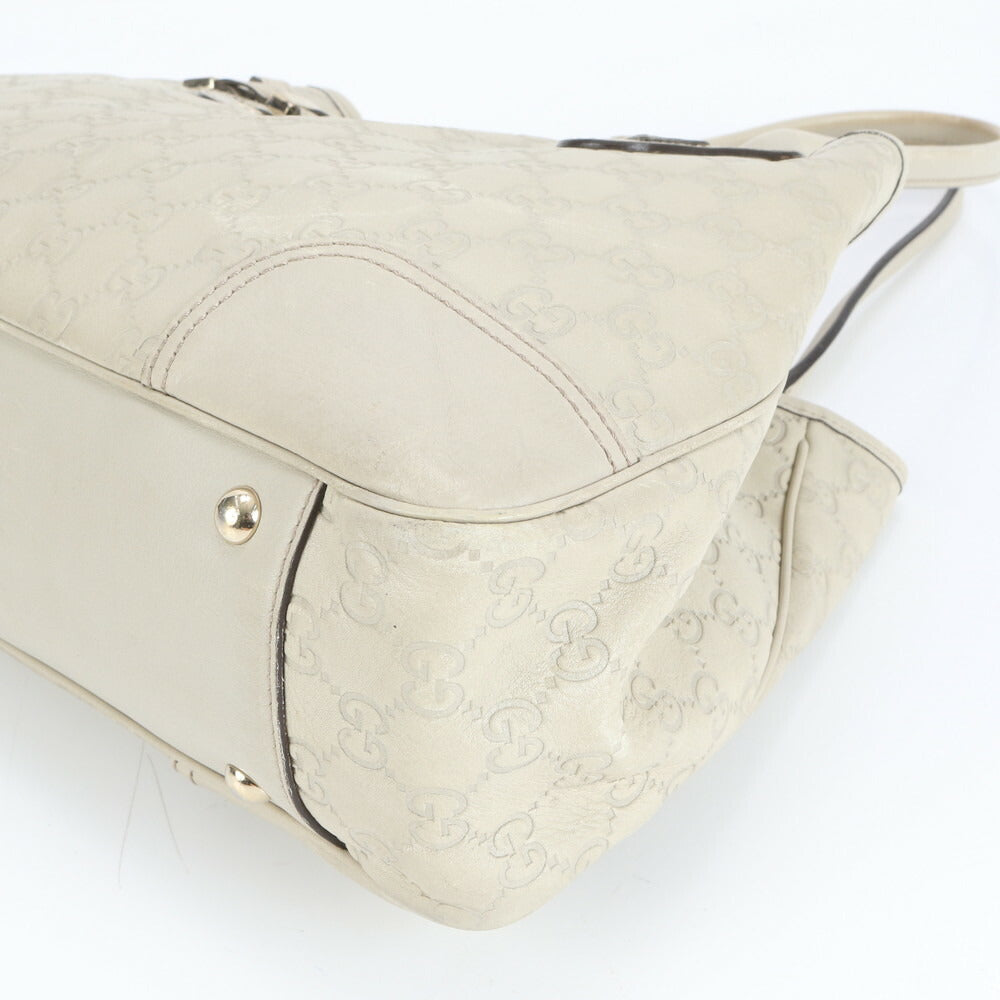 美品 グッチ グッチシマ プリンシー リボン レザー トート バッグ 肩掛け ショルダー ハンド 163805 ベージュ レディース ERE CV8-2