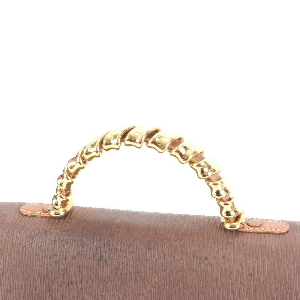 美品 ヴィンテージ ロエベ ベラスケス ツイスト トップハンドル レザー ハンドバッグ トート ブラウン 茶色 レディース ERE CV10-8