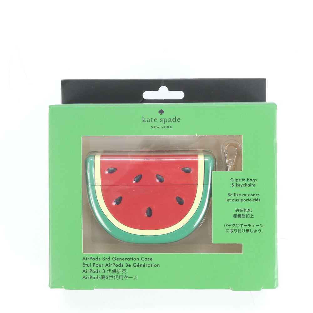 未使用 ケイトスペード ワット ア メロン シリコン AirPods ケース 第3世代 スイカ ワイヤレス イヤホン カバー レディース ERE CV6-9