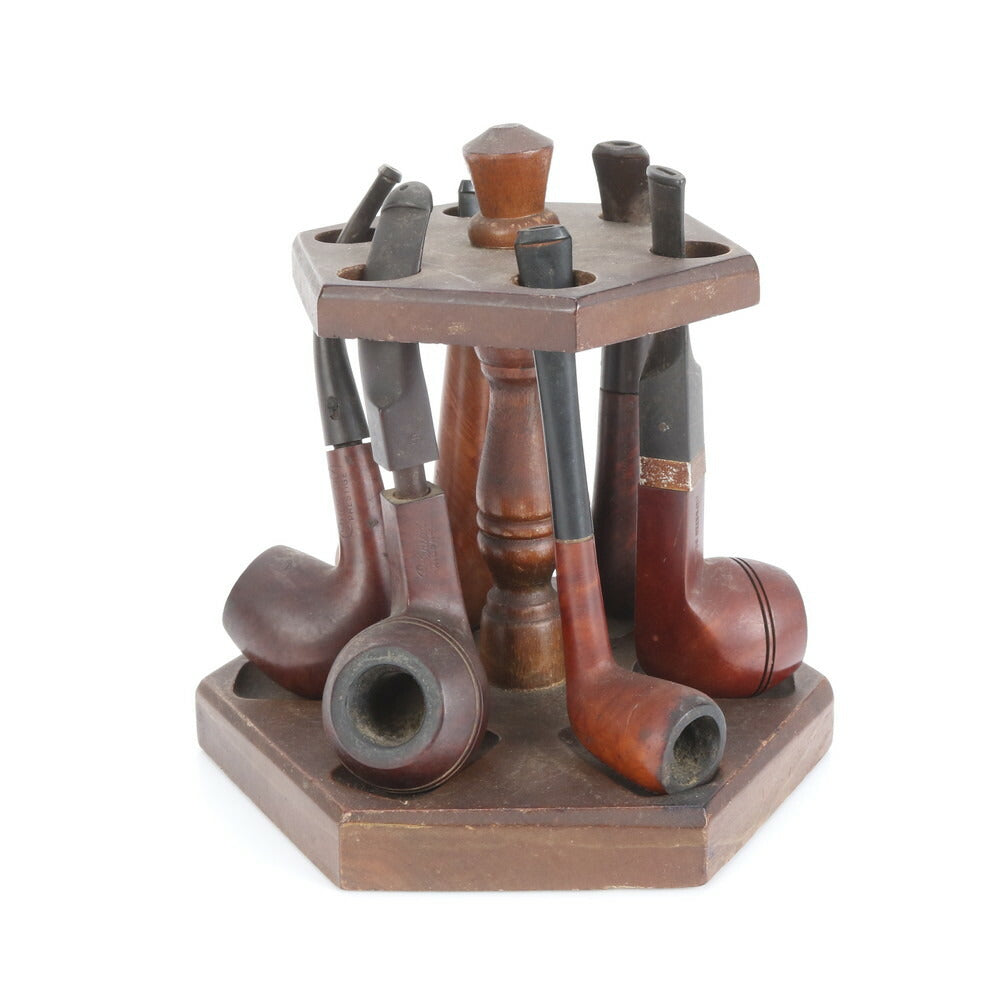 まとめ 8点 セット ヴィンテージ Dr.Grabow CHACOM など 木製 パイプ スタンド キセル 印籠 喫煙具 煙管 メンズ ERE CV7-9