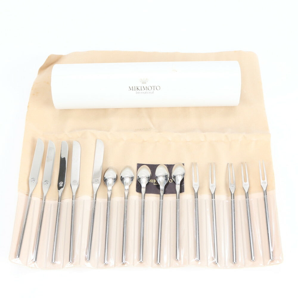 美品 ミキモト カトラリー セット デザート ナイフ フォーク スプーン シルバー 食器 メンズ レディース EEE CV13-6