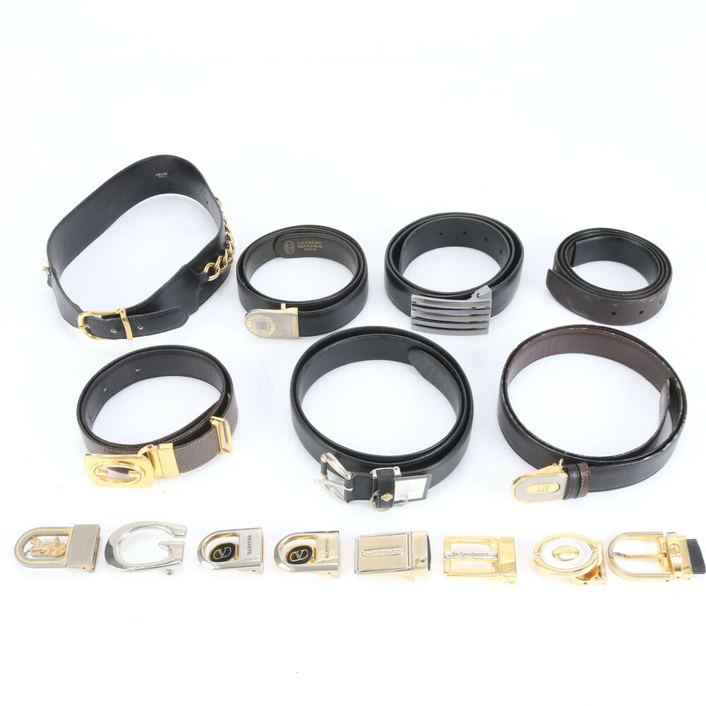 まとめ 15点 セット クリスチャンディオール セリーヌ ダンヒル 等 レザー ベルト バックル ファッション ブラック メンズ EE CV13-7