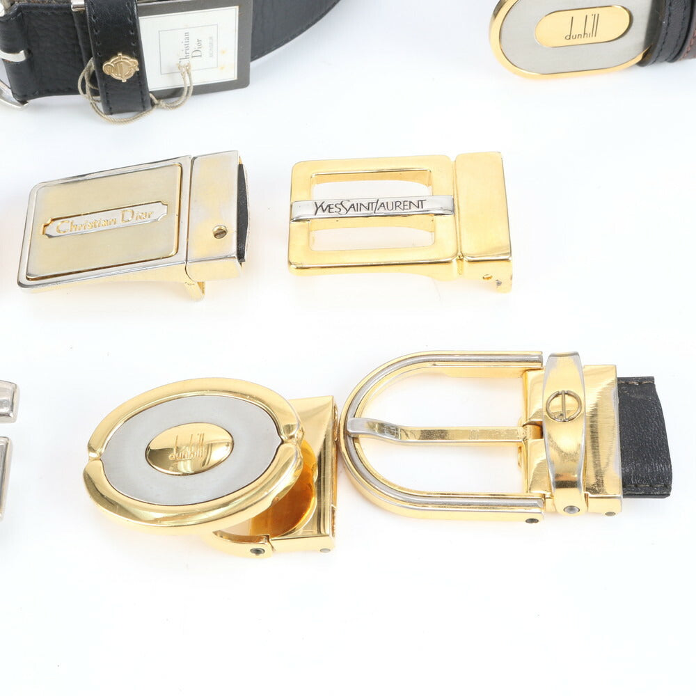 まとめ 15点 セット クリスチャンディオール セリーヌ ダンヒル 等 レザー ベルト バックル ファッション ブラック メンズ EE CV13-7