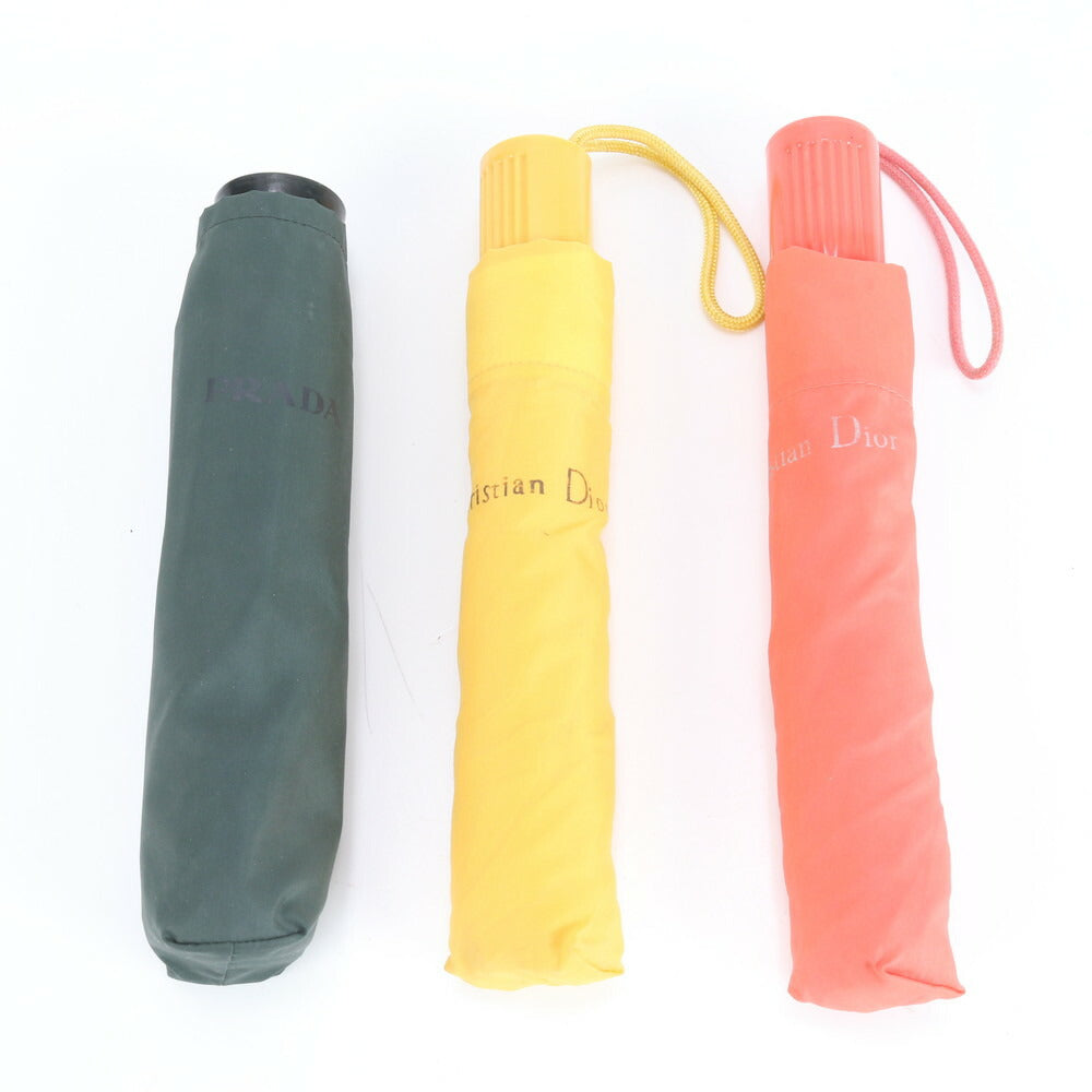 まとめ 3点 セット クリスチャンディオール プラダ 折りたたみ 雨傘 雨具 傘 アンブレラ メンズ レディース ERE CV13-1