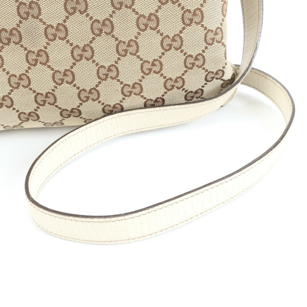 極美品 グッチ GG キャンバス シェリー ライン レザー ショルダーバッグ 斜め掛け ハンド トート 144388 レディース EUE CV14-2