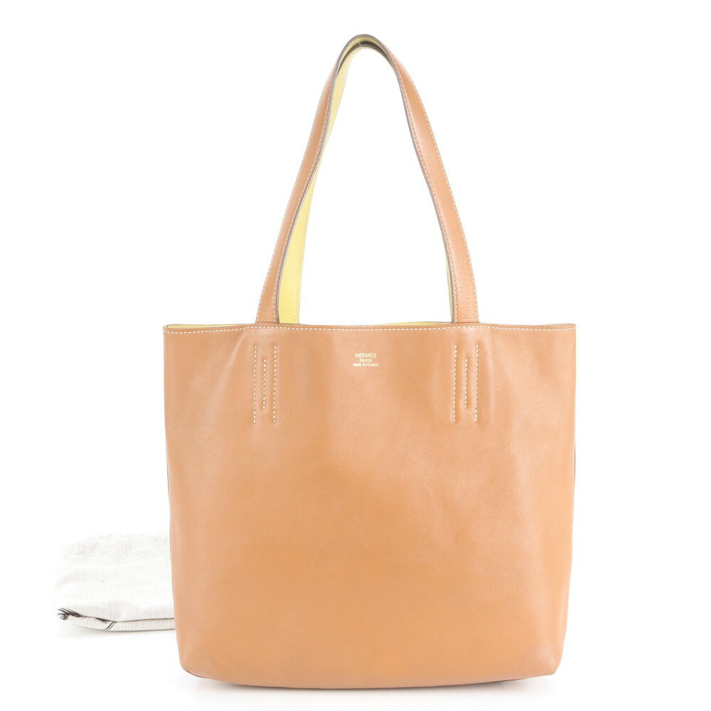 極美品 エルメス □Q 刻印 ドゥブルサンス 28 リバーシブル レザー トート バッグ 肩掛け ショルダー ハンド レディース EUE CV14-3