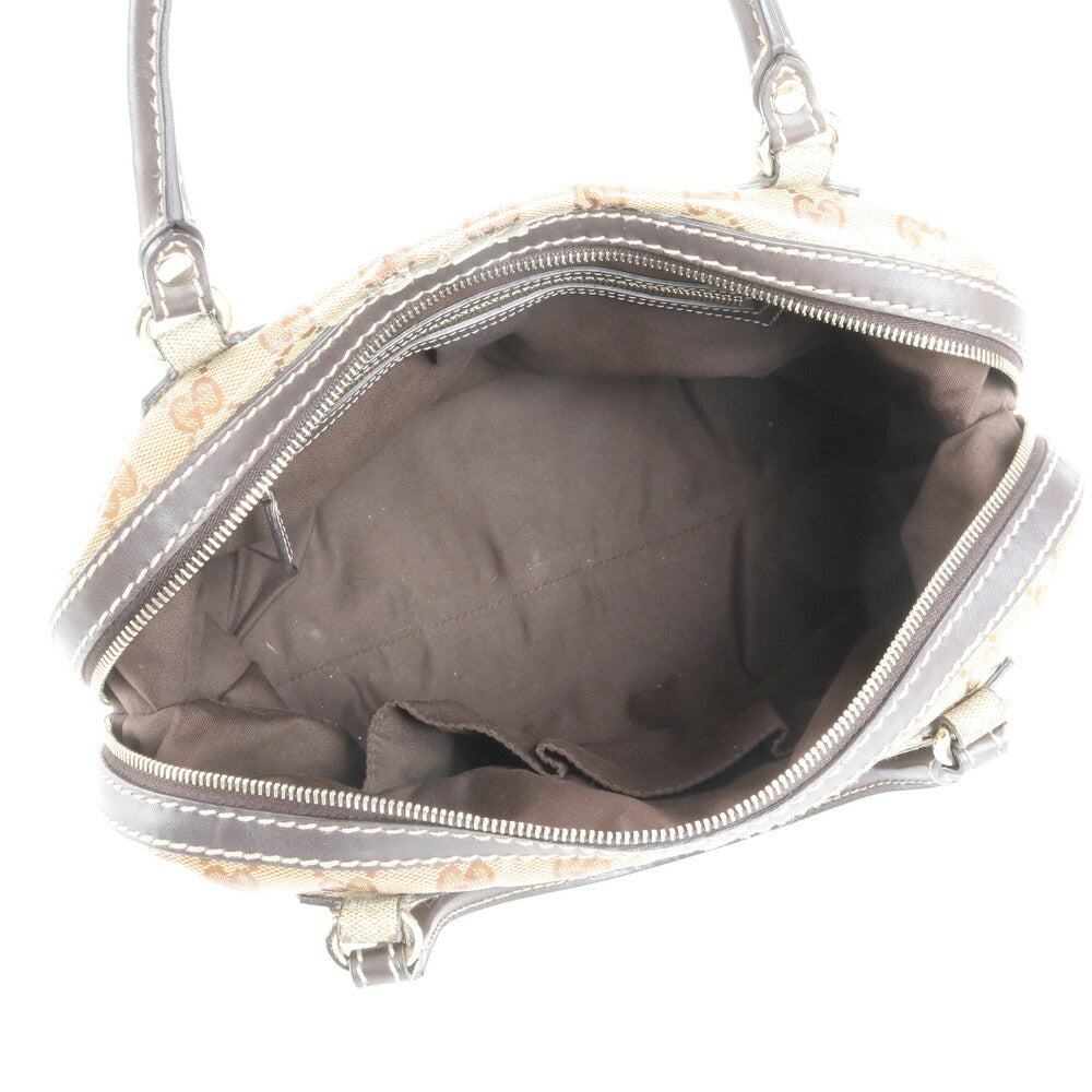 美品 グッチ GG クリスタル ミニ ボストン レザー トート バッグ 肩掛け ショルダー ハンド 223962 レディース EEE CV13-10