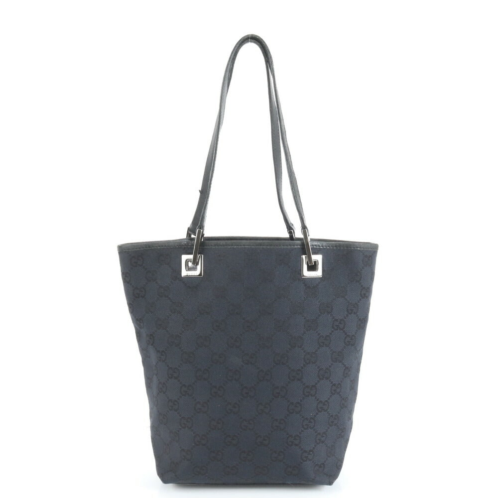 美品 グッチ GG キャンバス 31244 レザー トート バッグ 肩掛け ショルダー ハンド ブラック 黒 レディース EUE CV15-3