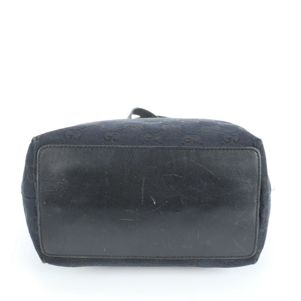 美品 グッチ GG キャンバス 31244 レザー トート バッグ 肩掛け ショルダー ハンド ブラック 黒 レディース EUE CV15-3