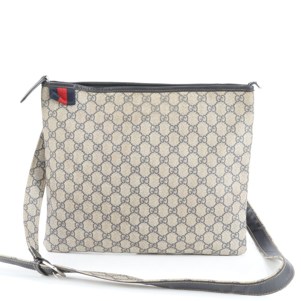 美品 グッチ GG スプリーム レザー ショルダーバッグ 斜め掛け メッセンジャー ビジネス 通勤 トート 246412 メンズ EUE CV17-6