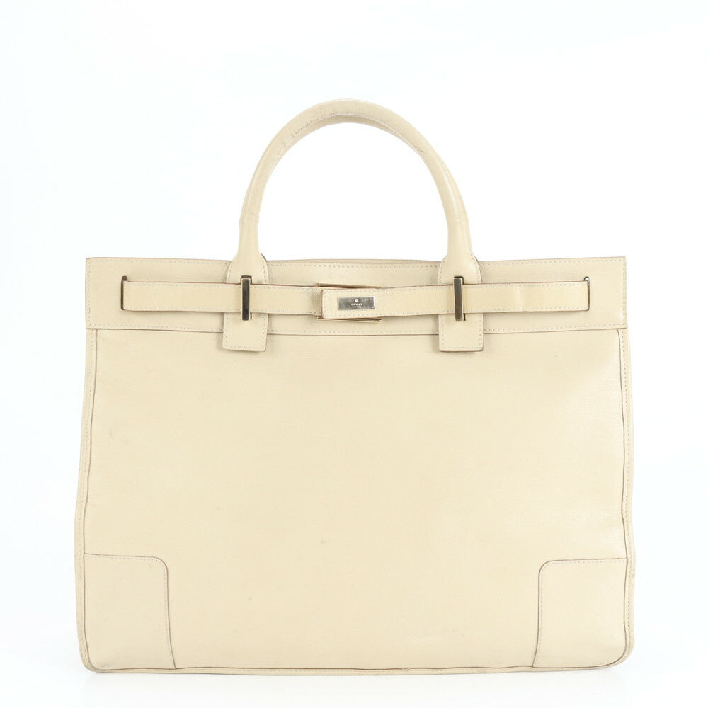 美品 グッチ レザー トート バッグ 肩掛け ショルダー ハンド A4 ベージュ シルバー 金具 002 1090 本革 レディース EUE CV19-5