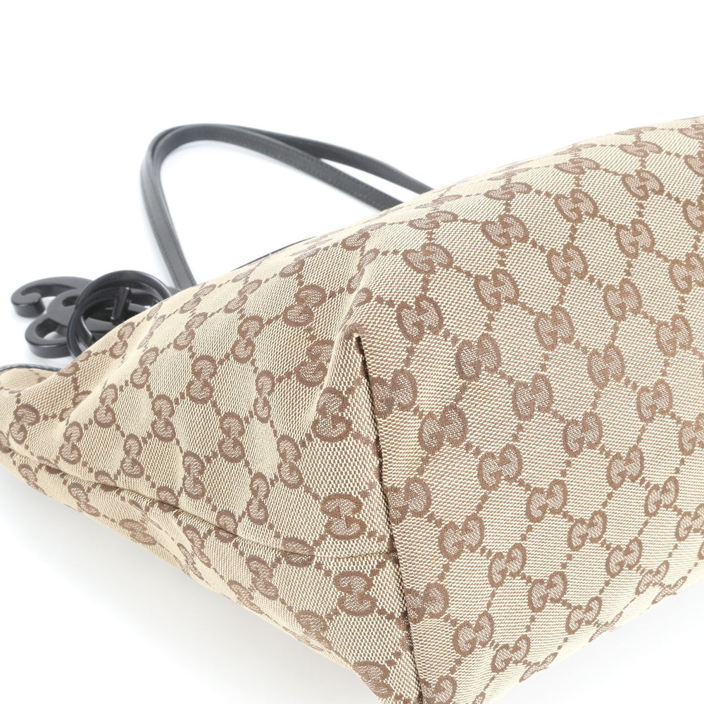 極美品 グッチ GG キャンバス ジョリー チャーム レザー トート バッグ 肩掛け ショルダー ハンド 211976 レディース EUE CV18-7