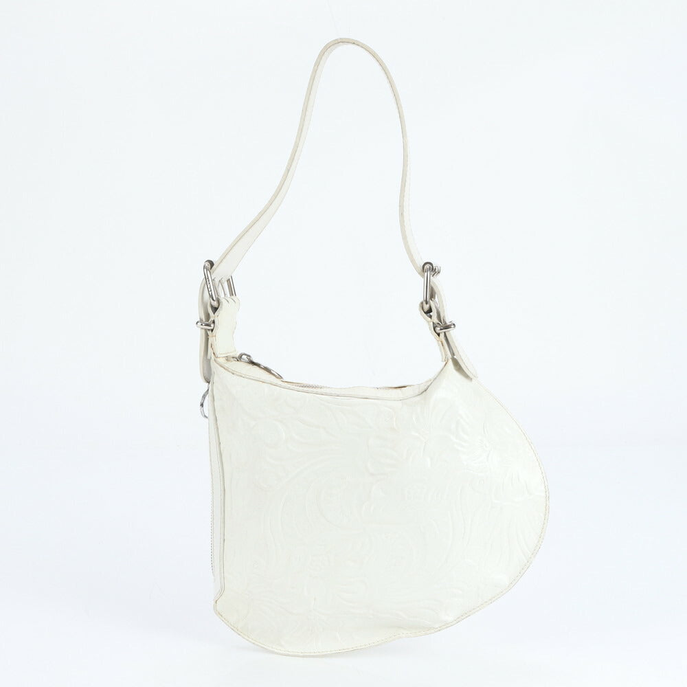 美品 ヴィンテージ フェンディ レザー ショルダーバッグ 肩掛け ワンショルダー シルバー 金具 8BR128 レディース EUE CV18-6