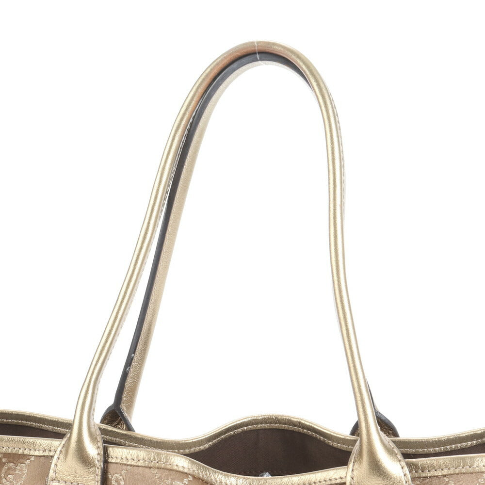 極美品 グッチ GG サテン プリンシー レザー トート バッグ 肩掛け ショルダー ハンド A4 163805 ブラウン レディース EUE CV18-8