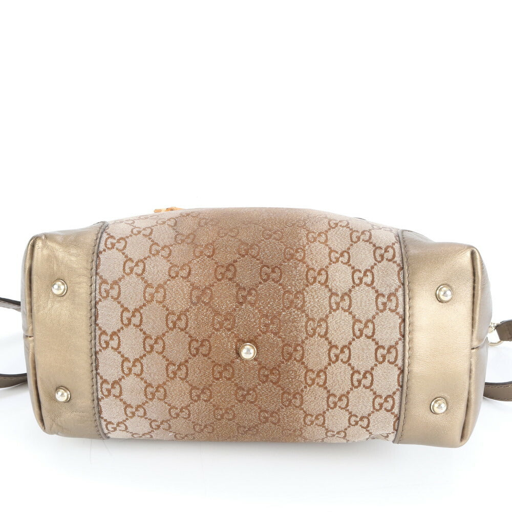 美品 グッチ GG キャンバス ハートビット 269957 レザー 2WAY トート バッグ 斜め掛け ショルダー ハンド A4 レディース EUE CV20-8