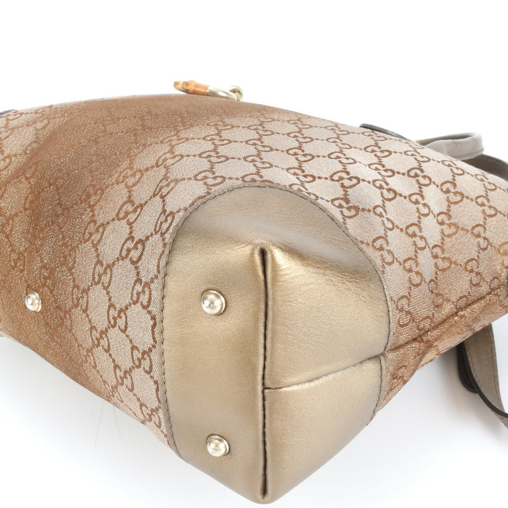 美品 グッチ GG キャンバス ハートビット 269957 レザー 2WAY トート バッグ 斜め掛け ショルダー ハンド A4 レディース EUE CV20-8