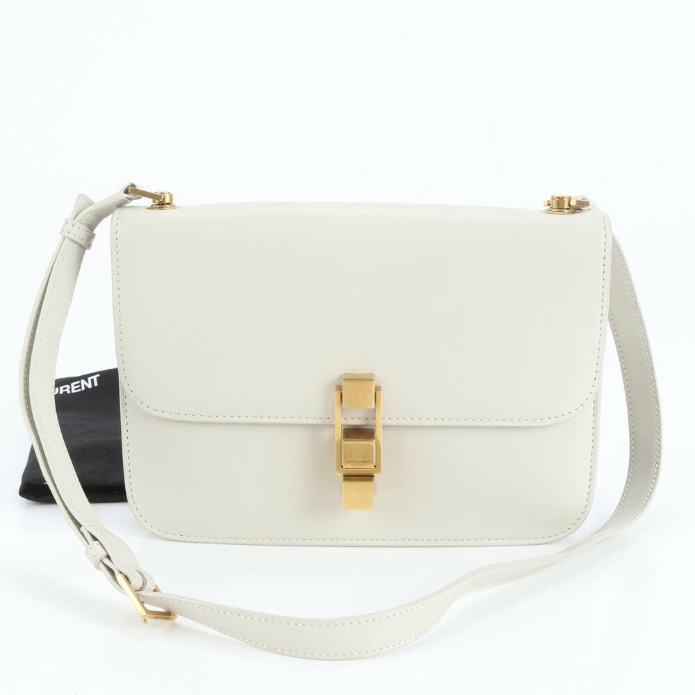 新品同様 サンローラン パリ カレ レザー ショルダーバッグ 斜め掛け クロスボディ ゴールド 金具 トート レディース MME CV21-7