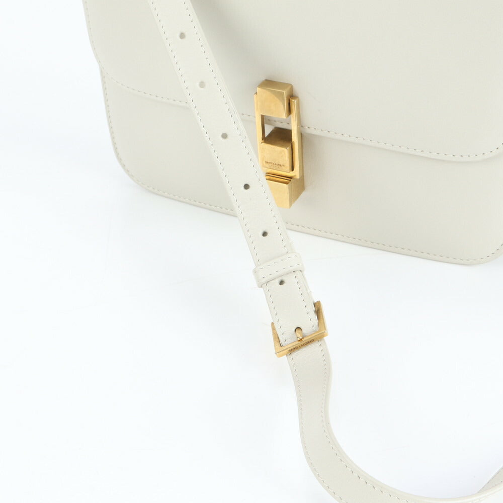 新品同様 サンローラン パリ カレ レザー ショルダーバッグ 斜め掛け クロスボディ ゴールド 金具 トート レディース MME CV21-7