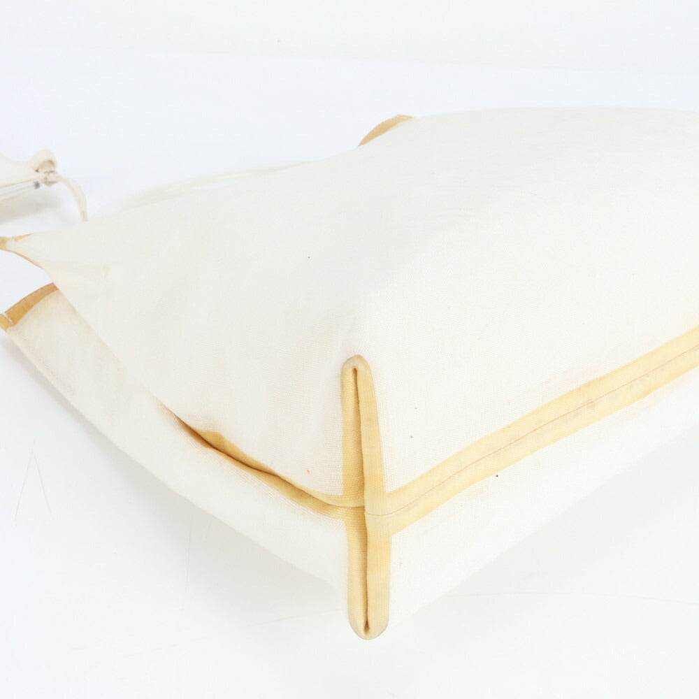 美品 ジルサンダー ポーチ付 キャンバス トート バッグ 肩掛け ショルダー ハンド A4 ベージュ レディース EEE CV23-9