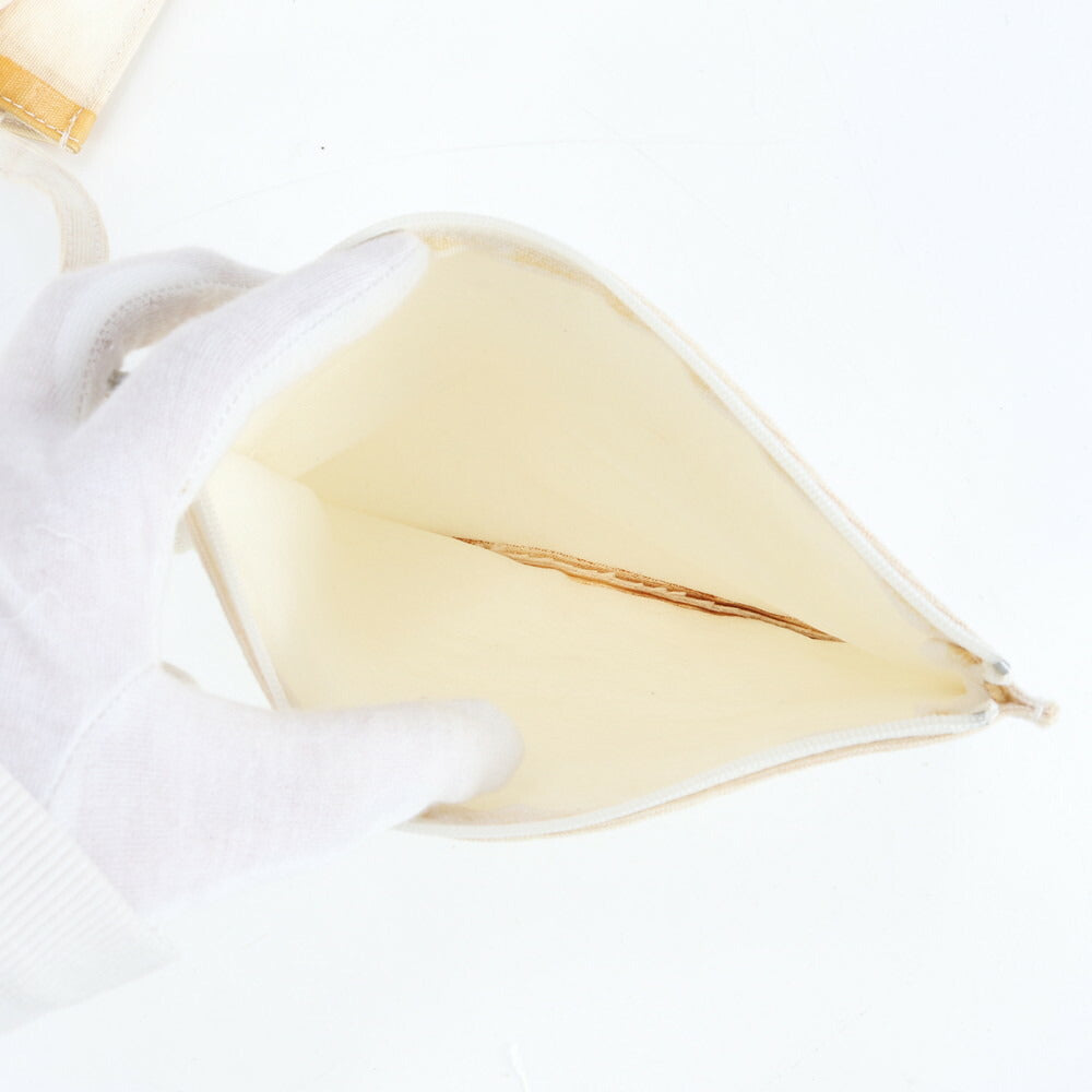 美品 ジルサンダー ポーチ付 キャンバス トート バッグ 肩掛け ショルダー ハンド A4 ベージュ レディース EEE CV23-9