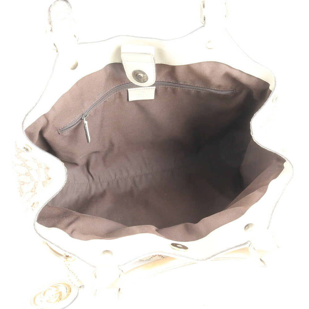 美品 グッチ GG キャンバス スーキー レザー トート バッグ 肩掛け ショルダー ハンド 211944 ベージュ レディース ERE CV33-8