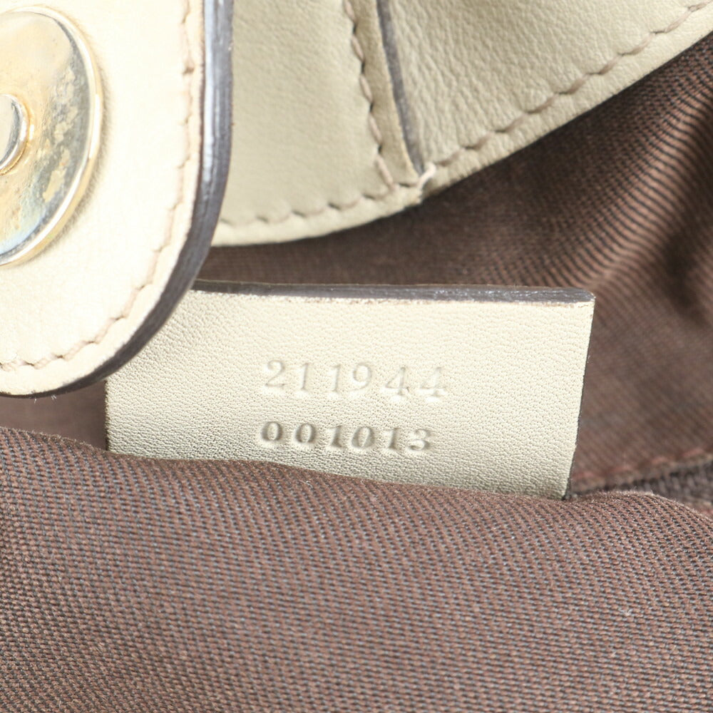 美品 グッチ GG キャンバス スーキー レザー トート バッグ 肩掛け ショルダー ハンド 211944 ベージュ レディース ERE CV33-8