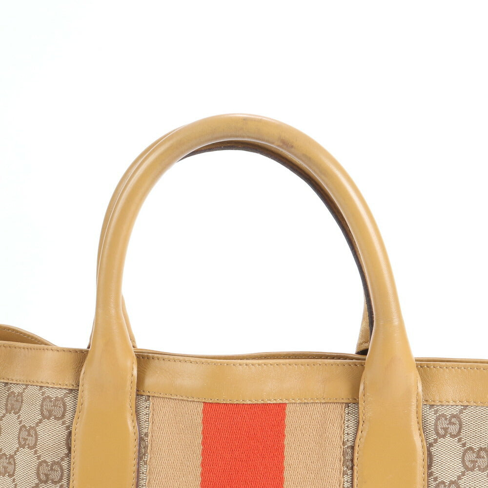 極美品⭐︎GUCCI ブラウン シェリーライン レザー ロゴ金具 ハンドバッグ 極美品✨GUCCI グッチプリンシーシェリーライン GG ハンドバッグ