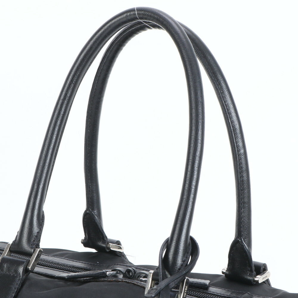 極美品 プラダ テスート ナイロン 三角ロゴ レザー 2WAY ボストン バッグ 肩掛け ショルダー 出張 旅行 トート A4 メンズ ERE CV31-4