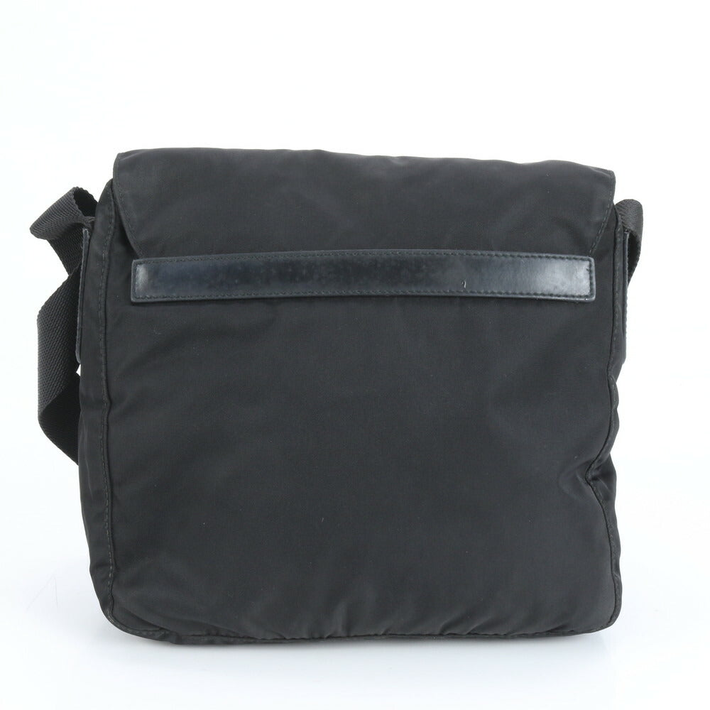 美品 プラダ ギャランティカード付 テスート ナイロン 三角ロゴ BT8994 レザー ショルダーバッグ 斜め掛け 黒 メンズ RUE CV24-7