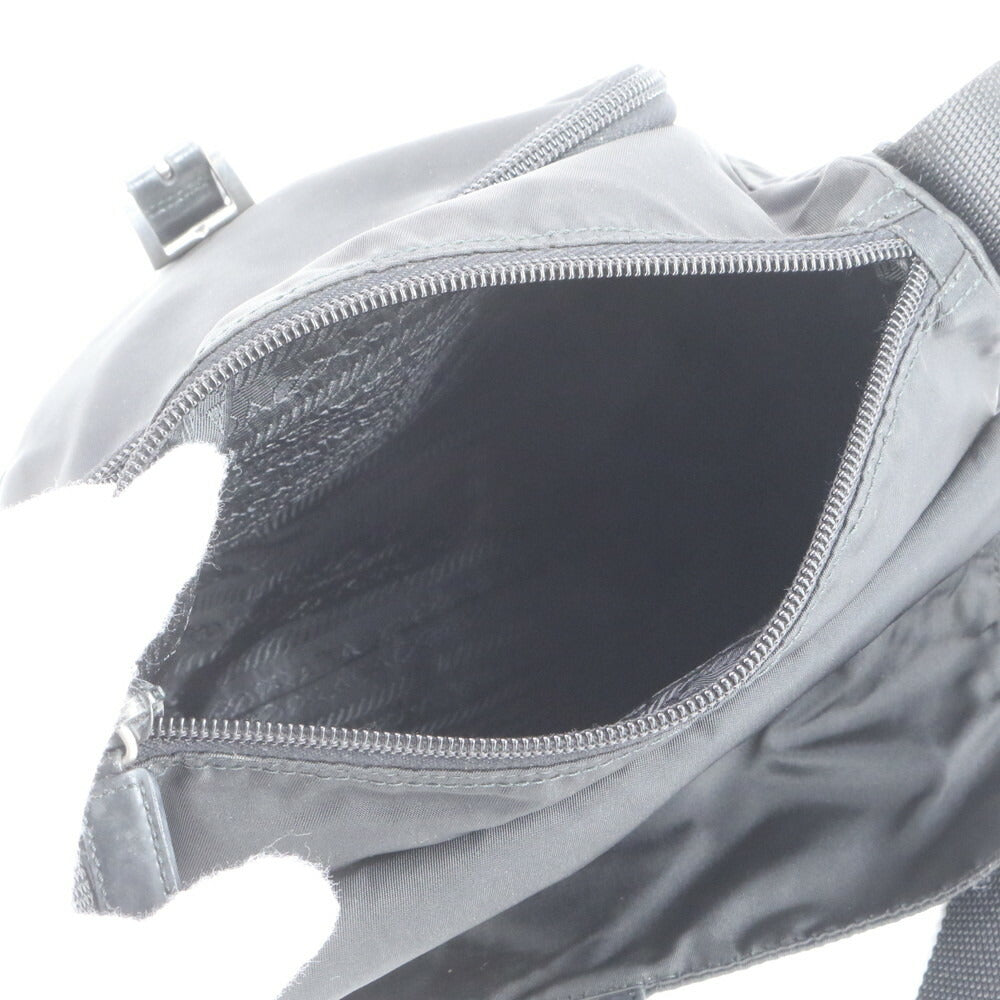 美品 プラダ ギャランティカード付 テスート ナイロン 三角ロゴ BT8994 レザー ショルダーバッグ 斜め掛け 黒 メンズ RUE CV24-7