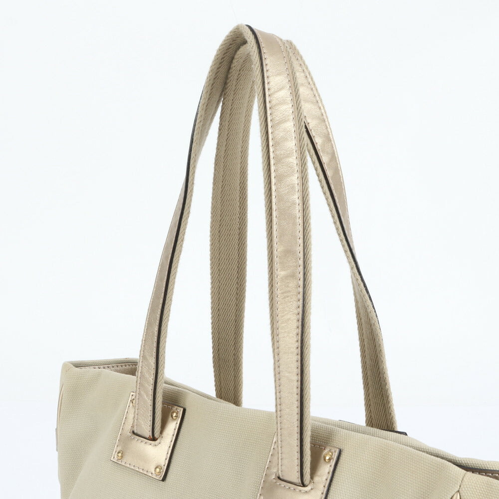 新品同様 ロエベ アナグラム ボルソ レザー トート バッグ 肩掛け ショルダー ハンド ベージュ かわいい レディース RRE CV35-4