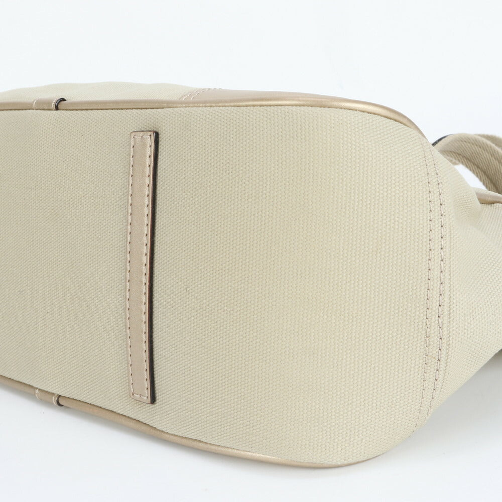 新品同様 ロエベ アナグラム ボルソ レザー トート バッグ 肩掛け ショルダー ハンド ベージュ かわいい レディース RRE CV35-4