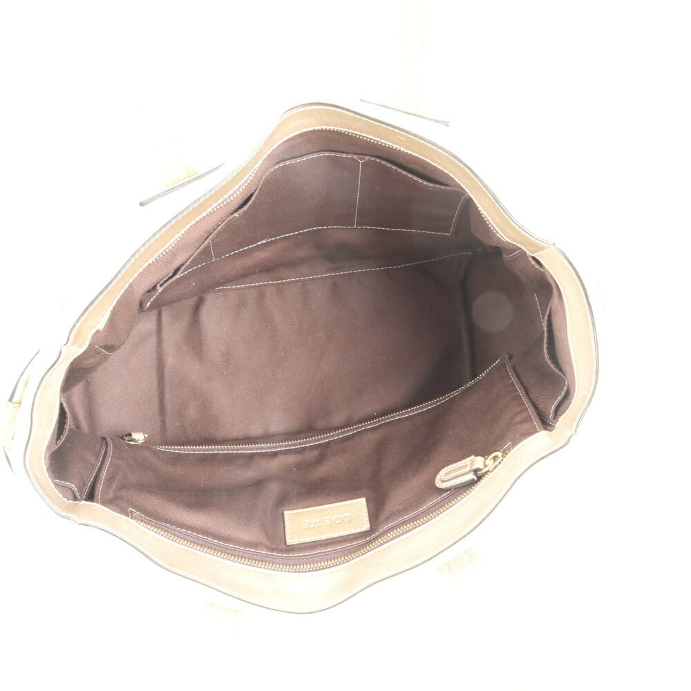 新品同様 ロエベ アナグラム ボルソ レザー トート バッグ 肩掛け ショルダー ハンド ベージュ かわいい レディース RRE CV35-4