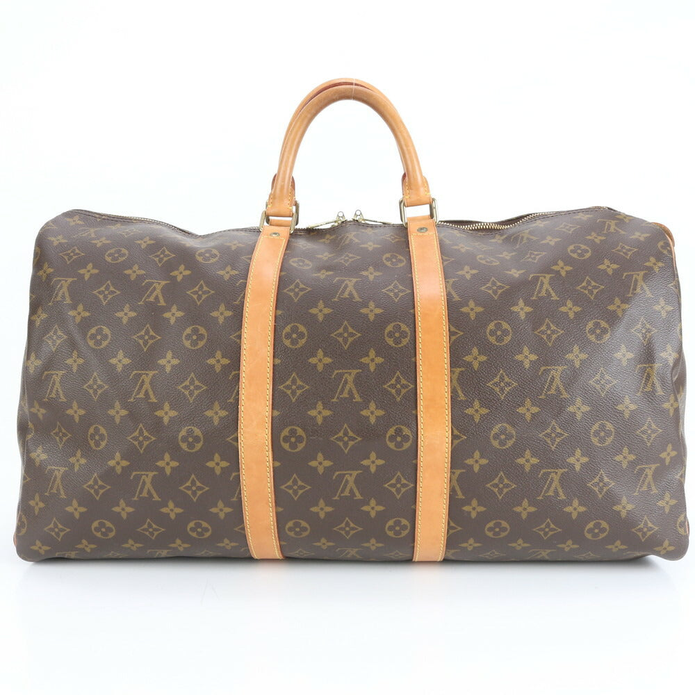 極美品 ルイヴィトン モノグラム キーポル 55 M41424 レザー ボストン バッグ 出張 旅行 トート ビジネス 紳士 A4 メンズ ERE CV31-3