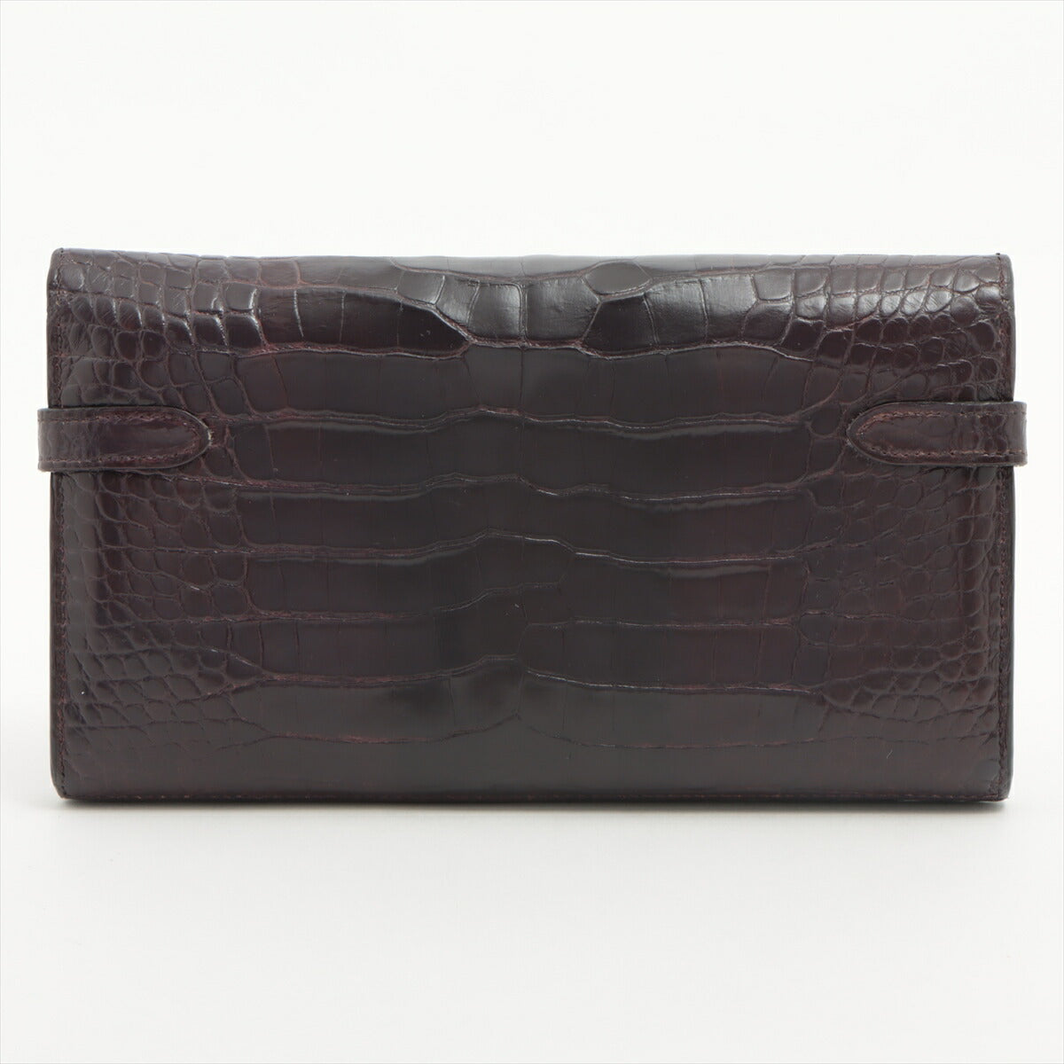 美品 エルメス □M 刻印 ケリー ウォレット 長財布 アリゲーター クロコダイル レザー 高級 メンズ レディース MNT 1128-E40