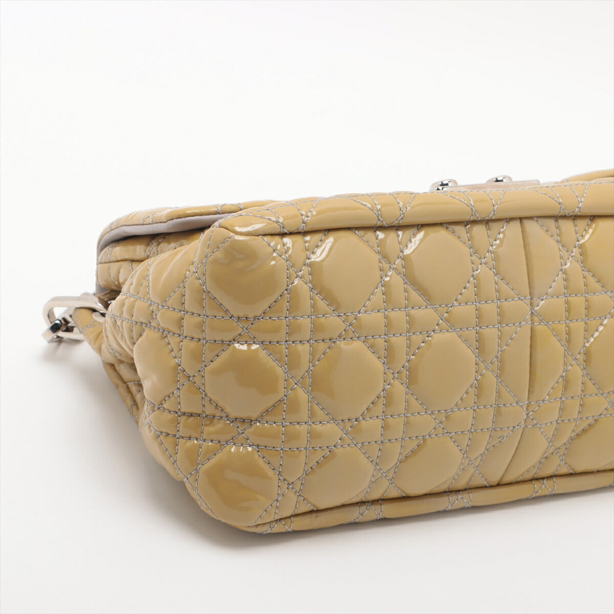 美品 クリスチャンディオール カナージュ ニューロック パテント レザー ショルダーバッグ 斜め掛け ハンド レディース EEE BS32-101