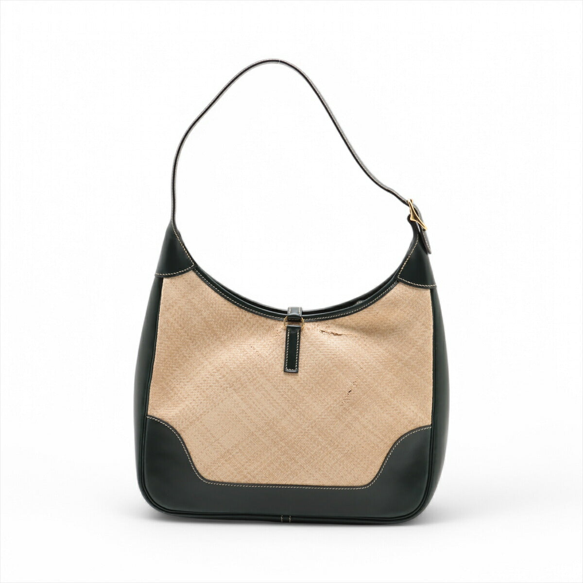 エルメス トリム 31 ストロー レザー ショルダーバッグ 肩掛け ベージュ グリーン トート ハンド レディース MMM BT30-133