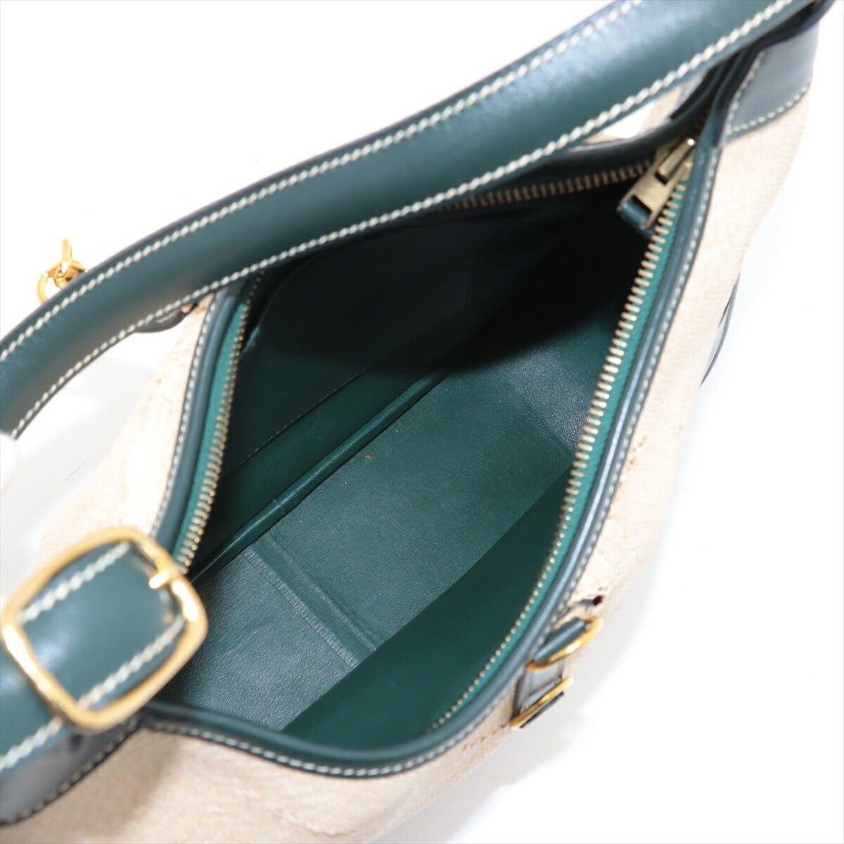 エルメス トリム 31 ストロー レザー ショルダーバッグ 肩掛け ベージュ グリーン トート ハンド レディース MMM BT30-133