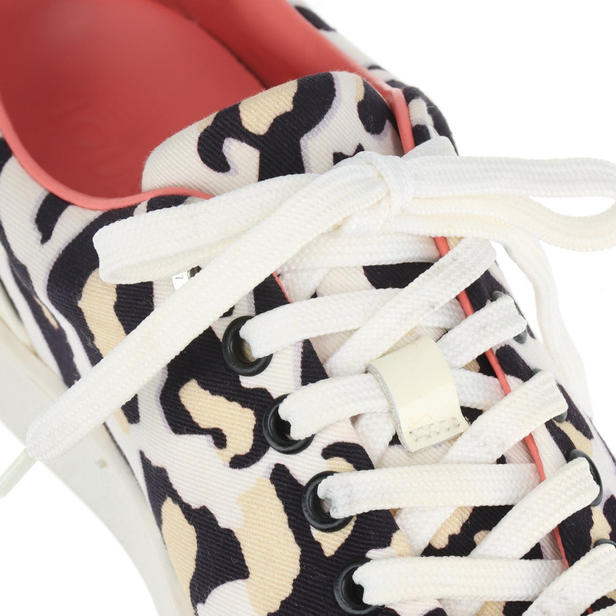 美品 ルイヴィトン レオパード 豹柄 ローカット スニーカー レースアップ 靴 フラット シューズ キャンバス レディース EEE BT30-44