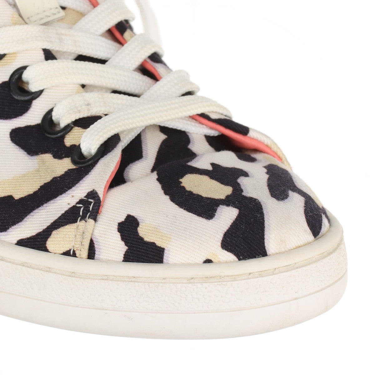 美品 ルイヴィトン レオパード 豹柄 ローカット スニーカー レースアップ 靴 フラット シューズ キャンバス レディース EEE BT30-44