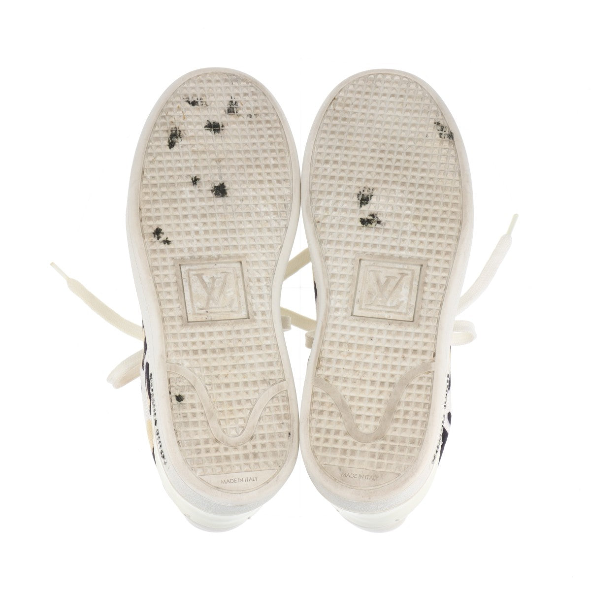 美品 ルイヴィトン レオパード 豹柄 ローカット スニーカー レースアップ 靴 フラット シューズ キャンバス レディース EEE BT30-44