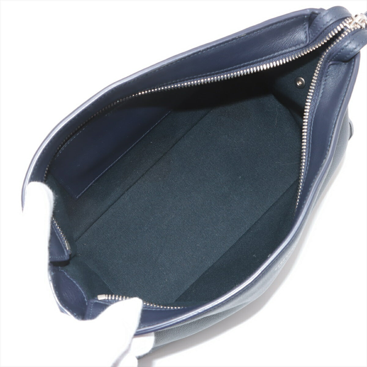 極美品 サルヴァトーレフェラガモ レザー クラッチ バッグ ハンド セカンド ポーチ トート ネイビー 紺 レディース EEE BV20-46