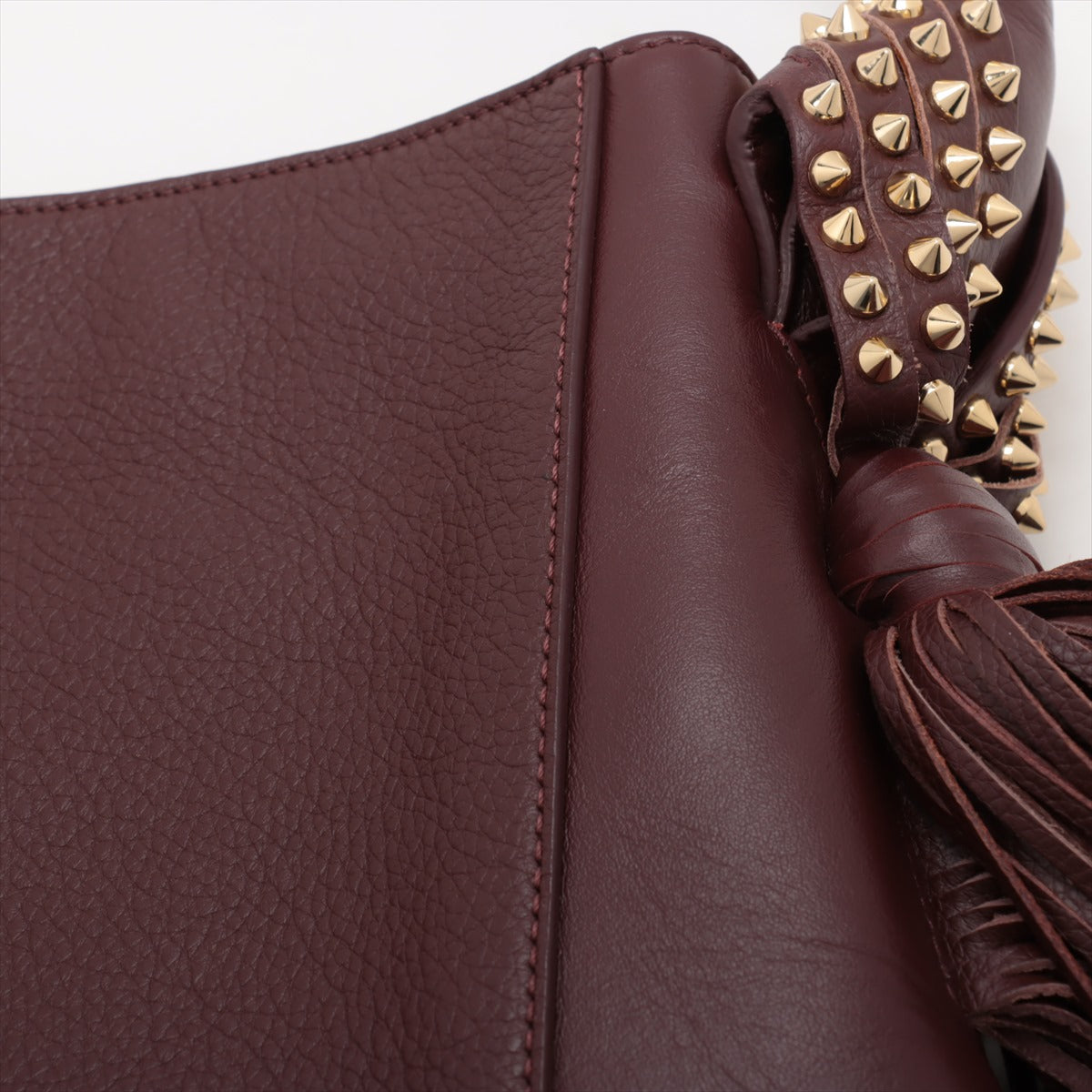 新品同様 クリスチャンルブタン エロイーズ ホーボー タッセル レザー ショルダーバッグ 肩掛け ハンド レディース MMM BX50-64