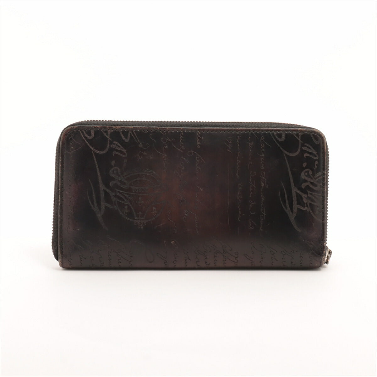 極美品 ベルルッティ イタウバ カリグラフィ レザー 長財布 ロング ウォレット ラウンドファスナー 二つ折り メンズ RRE CA25-5