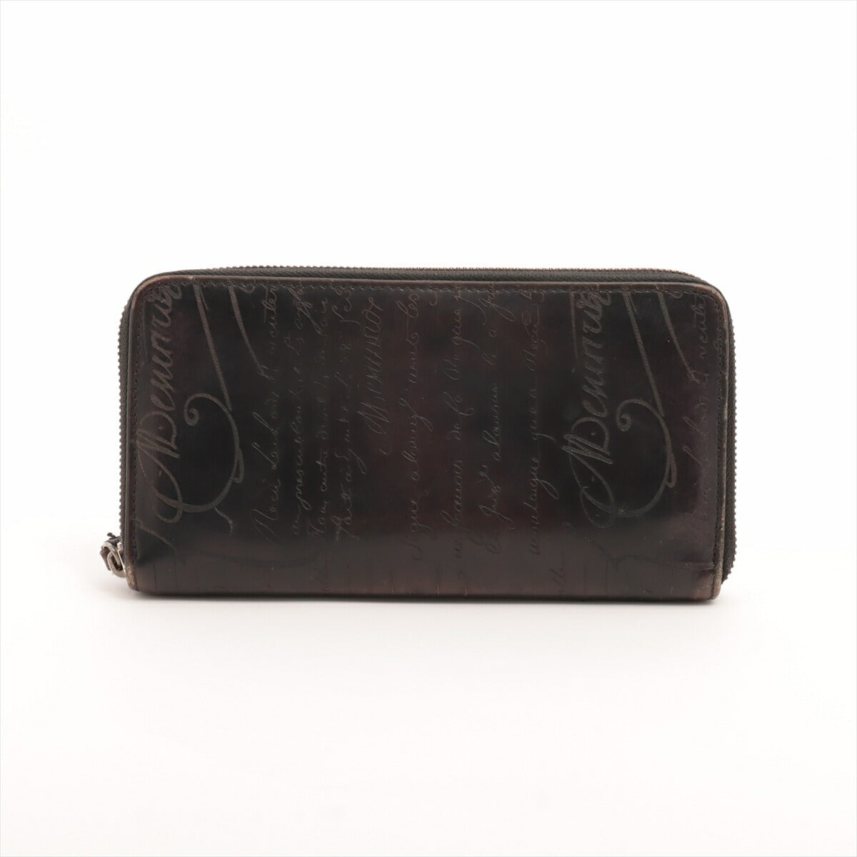 極美品 ベルルッティ イタウバ カリグラフィ レザー 長財布 ロング ウォレット ラウンドファスナー 二つ折り メンズ RRE CA25-5