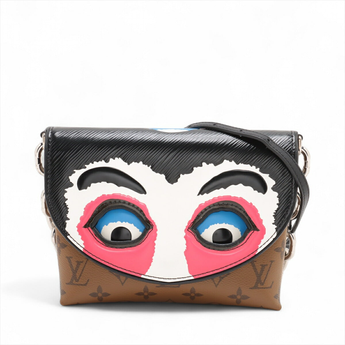 極美品 ルイヴィトン 山本寛斎 モノグラム ポシェット カブキ マスク M43532 ショルダーバッグ 斜め掛け レディース RRE CB30-7