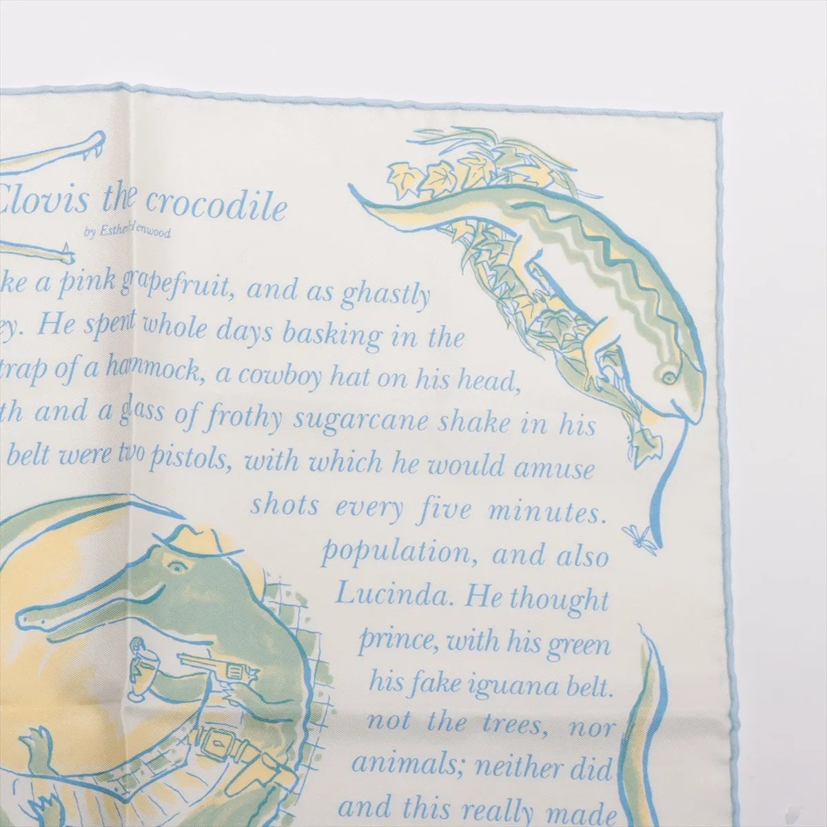 未使用 エルメス カレ CLOVIS LE CROCODILE クロコダイルのクロヴィス スカーフ シルク 100％ ストール レディース MMM CH50-21