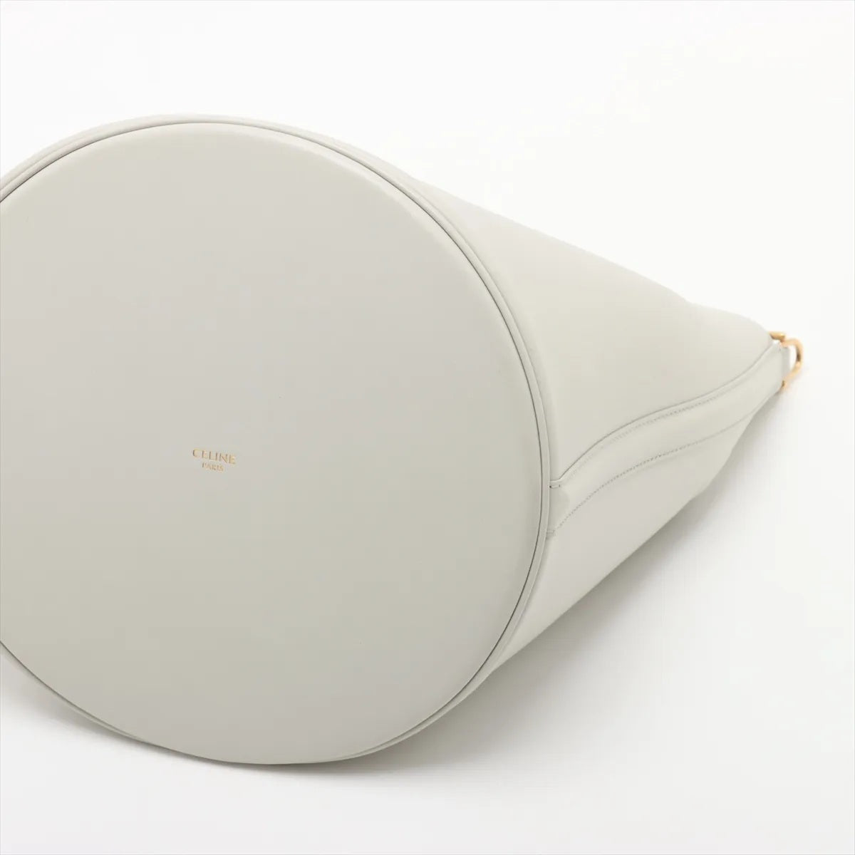 美品 セリーヌ ティーン バケット16 ホワイト レザー 2WAY ショルダーバッグ 斜め掛け ハンド 本革 レディース MMM CN50-12