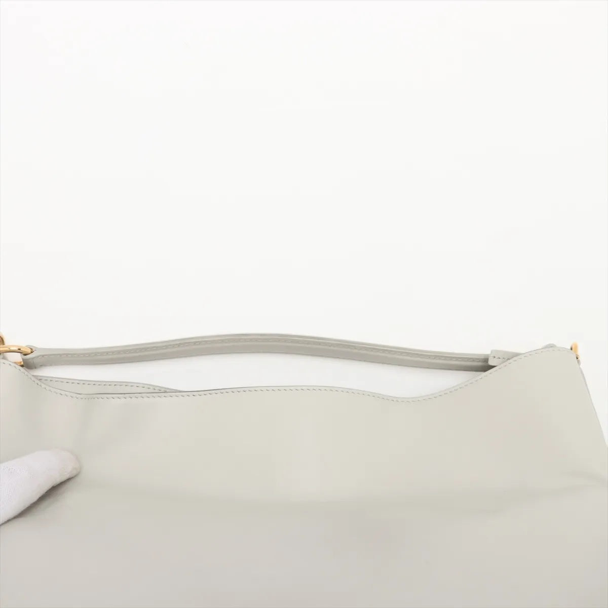 美品 セリーヌ ティーン バケット16 ホワイト レザー 2WAY ショルダーバッグ 斜め掛け ハンド 本革 レディース MMM CN50-12